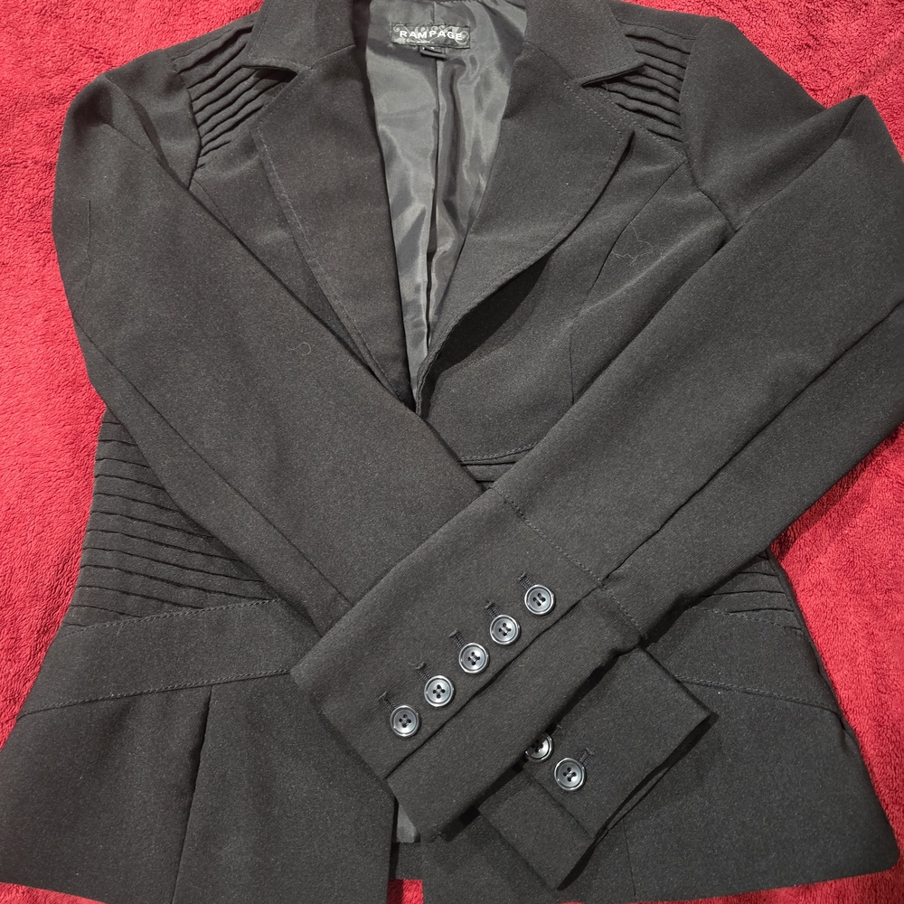 Rampage Black Women's Blazer with Button Detail